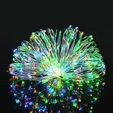 Aluvee 150LED 50ft Outdoor Solar Powered Copper Wire String Lights Waterproof Solar Fairy Decoration