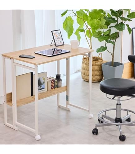 折りたたみデスク、テレワークデスク、本棚付き 幅80 奥行58 高さ75cm 楽天市場】折りたたみデスク、テレワークデスク、本棚付き 幅80 奥行58