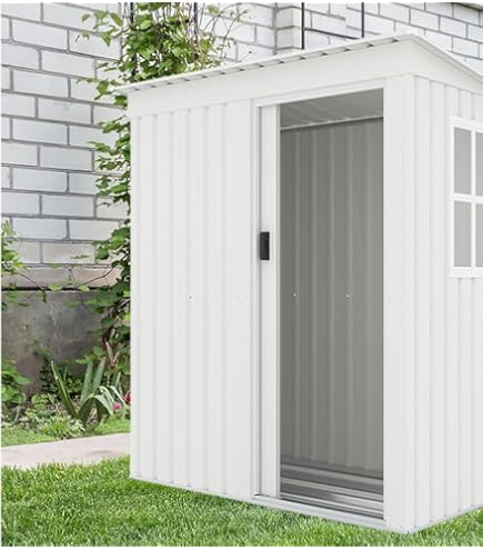 Amazon | BNSPLY 物置 屋外 倉庫 高さ180cm 引き戸/窓あり小屋 防錆