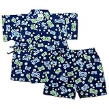 《盛夏 甚平》(ジンベイ) 日本製ベビー男児 リップル生地カニさん総柄甚平スーツ 80cm /ネイビー NO.OG-75541