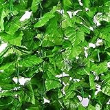 Decora 2 Bunchs 35.4 "ホームガーデン壁装飾アウトドアAtificial Fake Hanging Vine Plant Leavesガーランド、グリーン