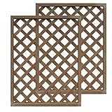 igarden　アイガーデン　アイウッド人工木ラティス　Ｈ120×Ｗ90cm　格子タイプ2枚セット　ダークブラウン