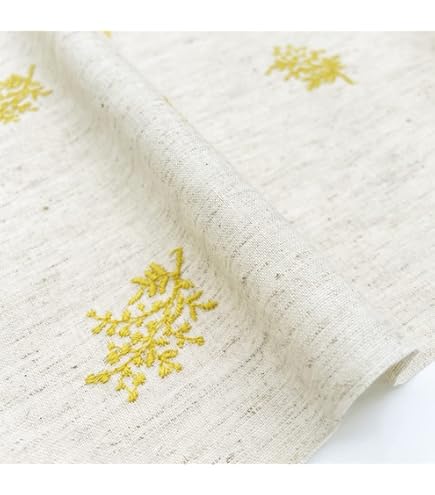 カット生地ベージュ刺繍 Amazon | 幅130cm×長さ90cmピュアコットン3D花刺繍生地