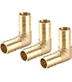 Amazon | uxcell バーブ真鍮ホース継手 16mm 90度 エルボパイプ