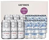 ノンアルコールビール 飲み比べ12缶セット【ギフト/贈り物に最適】バドワイザー ゼロ缶350ml×6、ヒューガルデン ゼロ缶330ml×6 オリジナルボックス入り