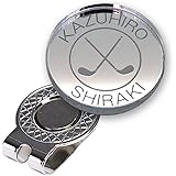 ゴルフマーカー 30mm ミラーアクリル 名入れ 50デザイン マグネット入ハットクリップ付 コンペ 景品