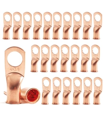 130Pcs Battery Ring Terminals Crimp Connector AWG8 4 6 2 1/0 Gauge Tinned Non Insulated Copper Lugs Cable Wire Ends Assortment, 130pcs 3:1 Heat Shrink Tube Kit In Two-Side Box - View #7