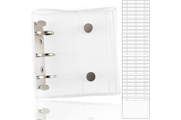 OKAWASI シール帳 透明 A8サイズ レフィル30枚付き シール バインダー シール手帳 女の子 はがせる シール収納(シルバー)