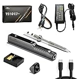 UY CHAN Upgraded Original TS100 Digital OLED Programmable Pocket-size Smart Mini Portable Soldering Iron Station Kit Embedded Interface DC 5525 Acceleration Sensors STM32 Chip Fast Heat (BC2 Tip)