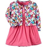 カーターズ Carter's カーディガン 半袖ロンパース ワンピース 2点セット ベビー服 女の子 花柄×ピンク (18months(78-83cm)) [並行輸入品]