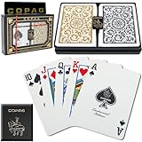Copag Poker Size Regular Index 1546 Playing Cards 2 decks (Black Gold Setup) [並行輸入品]