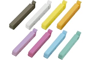 曙産業 袋止めクリップ 8本セット 日本製 密閉性の高い袋クリップ 鉛筆で文字が書けて消しゴムで消せる 冷蔵庫・冷凍庫使用OK トージー DS-1400