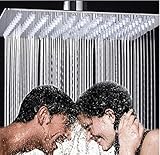 Homedec 12 " Bathoom Square Ultra Thinシャワーヘッドステンレススチール304 Rainfallシャワー