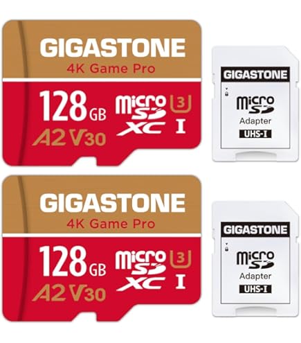 Amazon.co.jp: Gigastone Micro SD Card, 128 GB, Set of 2, A2 V30, 2