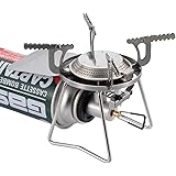 キャプテンスタッグ(CAPTAIN STAG) シングルバーナー カセットガスバーナーコンロ CB缶 圧電点火装置付 収納ケース付 シルバー トレッカー UF-0026