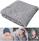 新しいBorn PhotographyストレッチラップHollow WrappedタオルDIY赤ちゃん写真撮影赤ちゃん写真Blanket by yahuipeius 15.7x 59inch グレー 