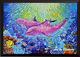 uhomateピンクドルフィン壁装飾Vincent van Gogh starry nightポスターホームキャンバス壁アート印刷記念ギフトベビーギフト子供部屋装飾用リビングルーム壁装飾a100 5X