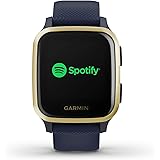 Garmin Venu Sq Music, GPS Fitness Smartwatch, Navy/Light Gold