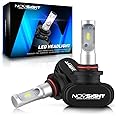 NOVSIGHT HB3 LED ヘッドライト 車/バイク用　LEDバルブ 8000LM 50W 6500K ホワイト 12V/24車対応 ファンレス (2個入) 販売者3年保証