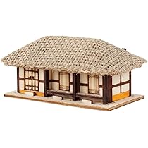 木製プラモデル 木製模型 ヤングモデラー 機関車 列車 茅葺きの屋根の