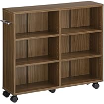 Amazon｜ぼん家具 本棚 キャスター付き 隙間収納 木製 取っ手