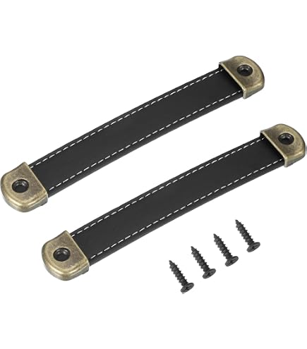 ☆引き出しノブ レザー ドアプル ドレッサーハンドル ブラック Amazon.co.jp: uxcell 革製引き出し取手 64 mm 表面レザー 家具