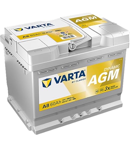 Amazon.co.jp: VARTA バッテリー 560-901-068 D52 AGM バルタ シルバー