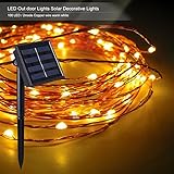 Outdoor Solar Power Decorative String Lights, Costech 100 LED 33 ft Water resistant Christmas Globe 