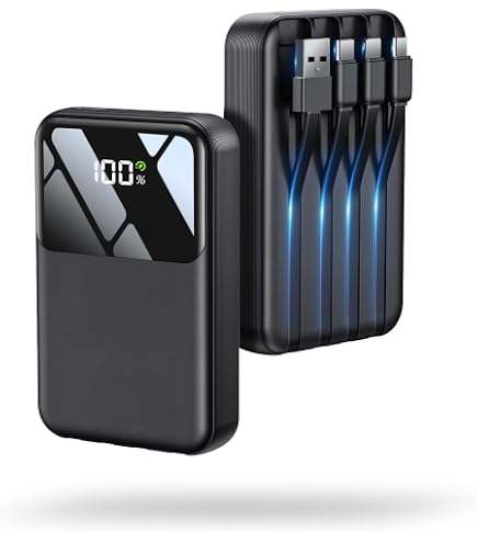 Amazon | モバイルバッテリー 超軽量 小型 【22000mAh大容量 4つの