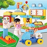 LOHOME学校Scenes Building Blocksおもちゃ – 81ピースビッグサイズ教育Preschool Construction ToyセットDIY誕生日プレゼントサンタパーティーカラ
