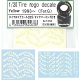 barchetta 1/20 Tire rogo decale Yellow 1993～(For.G)【タイヤロゴデカール 黄 BP1360】