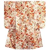 七五三　着物　7歳　女の子　四つ身着物　マユミブランド　白地色　桜　雪輪柄　桜地紋生地