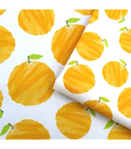 Amazon | 【韓国生地】 果物柄 大幅 みかん柄 可愛いみかん コットン