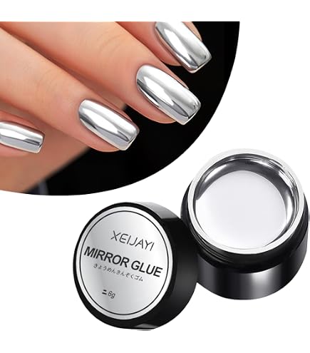 Amazon | Aliugood シルバークロームネイルポリッシュ、メタリック