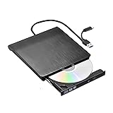 Covifize 外付けDVDドライブ 読取/書込可 CD/DVDドライブ USB 3.0&Type-C両接続 駆動 パソコン 光学ドライブ 外付け Mac/Window対応