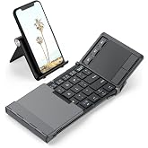 iClever 折りたたみキーボード Bluetooth タッチパッド搭載 スタンド付き 3台切替 英語配列 フルサイズ パンタグラフ テンキー付き 超薄型 静音 Type-C充電 Windows/Mac/iOS/Android対応 BK08