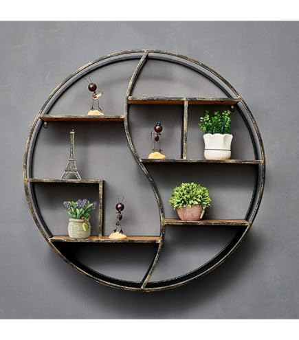 丸型　茶棚　飾り棚 飾り棚 和風 和室 床の間 丸形 円形 シノワズリ 珍品棚 盆栽棚 違い棚