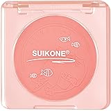 SUIKONE チーク ナチュラル 単色チーク パウダーチーク 内側から滲むように発色 血色感 高密着 人気コスメ コンパクト 高発色 毛穴 (S01#)