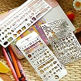 ヴィンテージポータブルステンレススチールステンシルHollowルーラーPlanner旅行ノートブックDIYツール/ Filofaxテンプレートギフトひな形1015 4365367641096