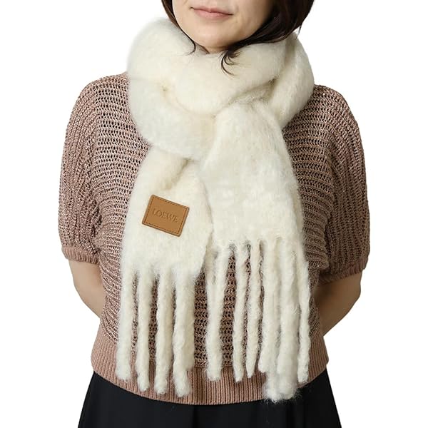 Amazon | [ロエベ] マフラー アナグラム モヘア ウール ストライプ