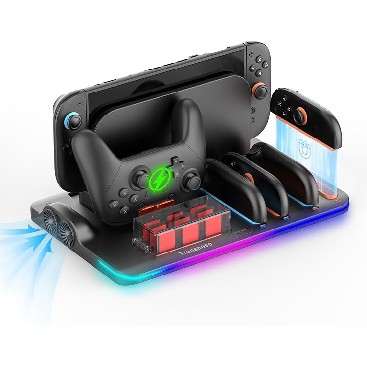 Amazon.co.jp: Joy-Con 2 充電スタンド 4台 マグネット式 RGBライト