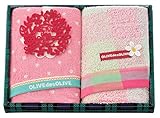 日繊商工 OLIVEdesOLIVE home カリーノ (フェイスタオル2枚・コースター) ピンク OD-1071