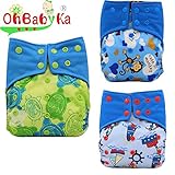 Ohbabyka3点セット 布おむつカバー サイズ調整可 キッズ ベビー 赤ちゃん 新生児 トイレ 布おむつカバー 布オムツカバー 70cm 80cm 90cm 子供 保育園 入園準備 入園グッズ 男