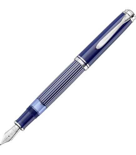 ペリカン スーべレーン M605 ブルーストライプ 万年筆 F 細字 スーベレーン M600 万年筆 ブルー ストライプ | 伊東屋オンライン