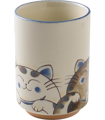 Amazon｜山下工芸 湯呑み 陶器 φ7×8cm(190cc) せねこ湯呑赤