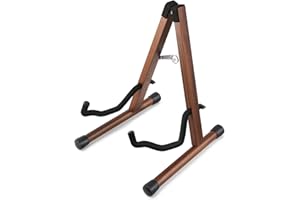 Donner DS-3 Original Wooden Guitar Stand, Handmade from Acacia Wood for Acoustic Electric Guitar, Bass Banjo Guitar Stand, Portable Guitar Stand