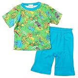 《定番》EIGHT CLUB(エイトクラブ)フライス半袖Tシャツ五分丈パンツジャングル柄パジャマ 100cm/グリーン NO.EI-162801