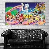 ポスター壁画PopアートRick and Morty 34 x 60インチ( 86 x 150 cm ) on粘着ビニール