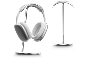 BENKS Desktop Headphone Stand Universal Headset Holder Hanger Mount Aluminum with Protective Silicone Pad, Gaming Headset Accessories, Compatible with AirPods Max, Beats, Bose, Sony and so on (White)