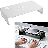 【Hangkaibh】 モニター台 パソコン台 卓上 炭素鋼 モニタースタンド パソコン台 机上台 組み立ては不要です モニター 台 ノートパソコン 台 ディスプレイ パソコンだい 台 卓上 中型サイズ 白